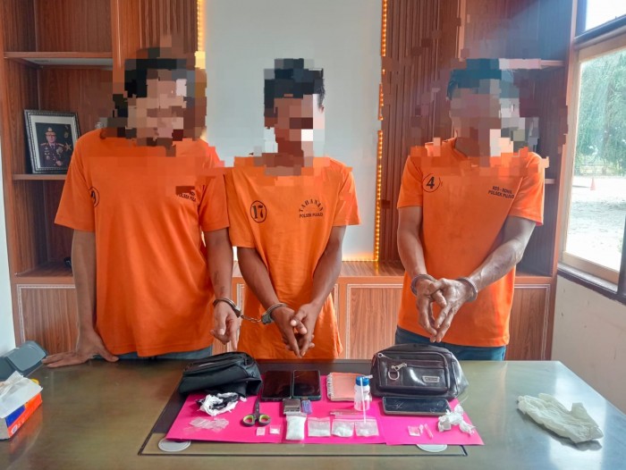 Polsek Pujud Gagalkan Peredaran Sabu 40 Gram, Tiga Pria Diciduk